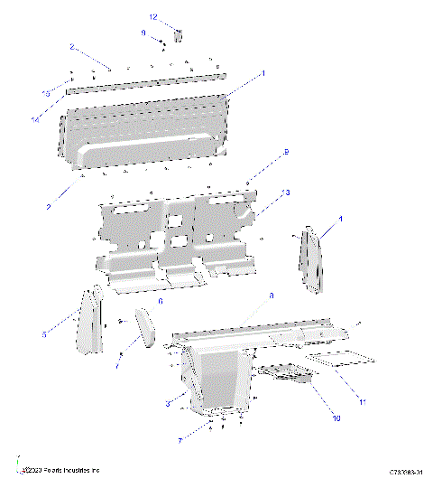 BODY, REAR CLOSEOFF, AND FENDERS - R23E3SC3BD (C730363-01)