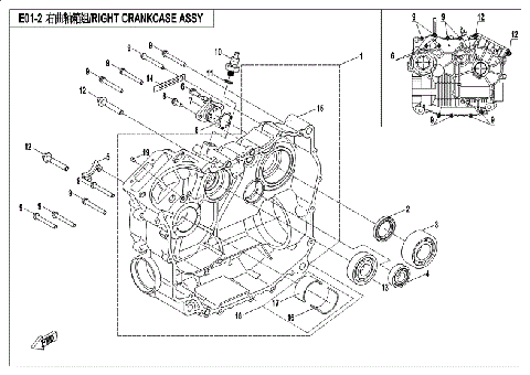 RIGHT CRANKCASE ASSY