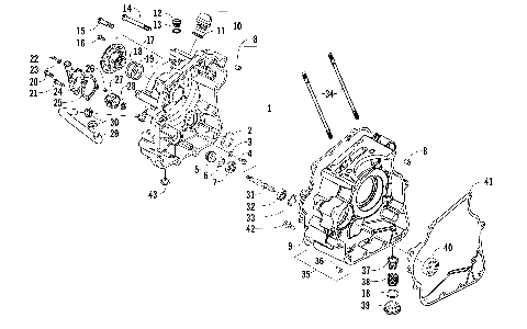 RIGHT CRANKCASE AND COVER ASSEMBLY [302193]