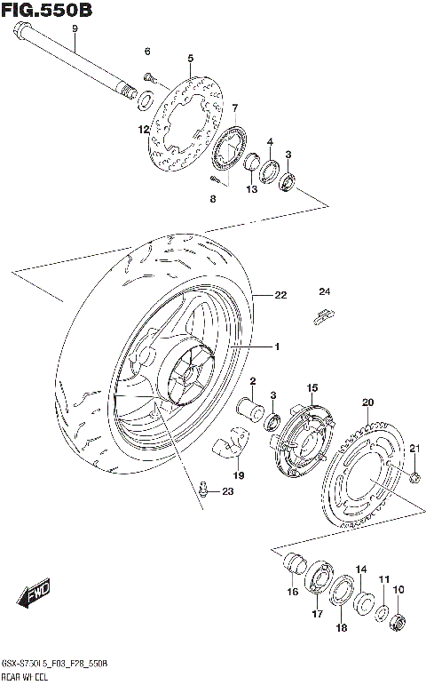 REAR WHEEL (GSX-S750AL5 E28)