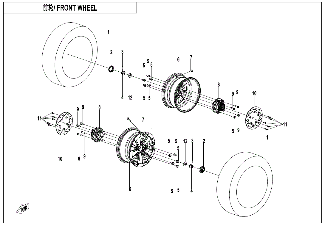 2025 CFMOTO UFORCE U10 PRO CF1000UZ-8 FRONT WHEEL Utility Vehicles