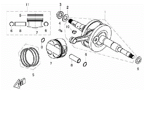 CRANKSHAFT & PISTONS
