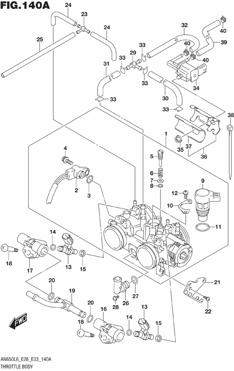 THROTTLE BODY (AN650L6 E33)