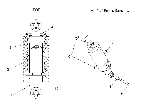 SUSPENSION, SHOCK, FRONT TRACK (7043328) - S12PT6HSL/HEL (49SNOWSHOCKFRONT7043328)