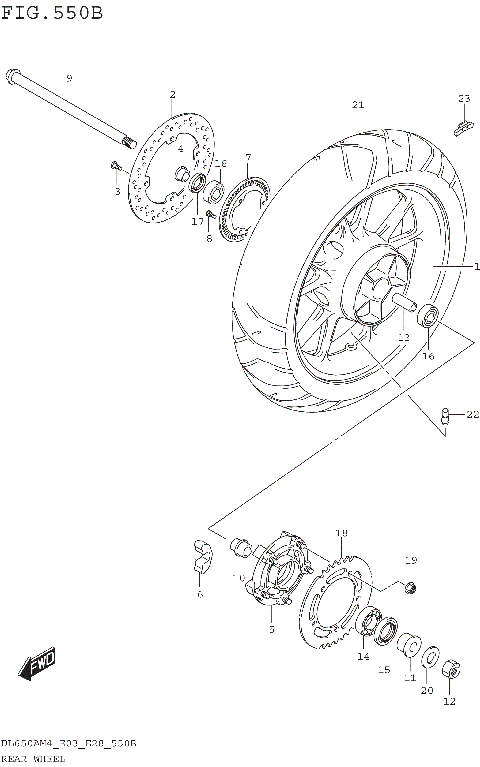REAR WHEEL (DL650AM4 E28)