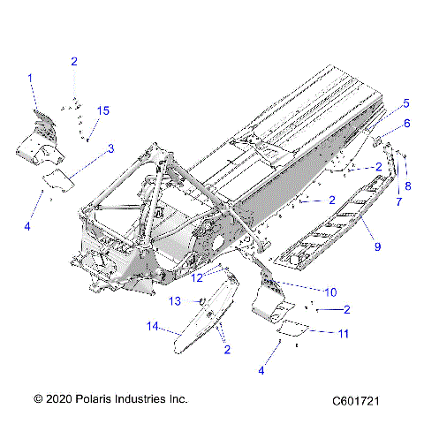 CHASSIS, CLUTCH GUARD/FOOTRESTS/RUNNING BOARDS - S21EKP8RS ALL OPTIONS (C601721)