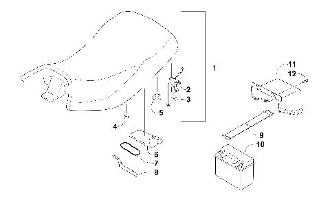 SEAT, BATTERY, AND TOOL KIT ASSEMBLIES [97500]