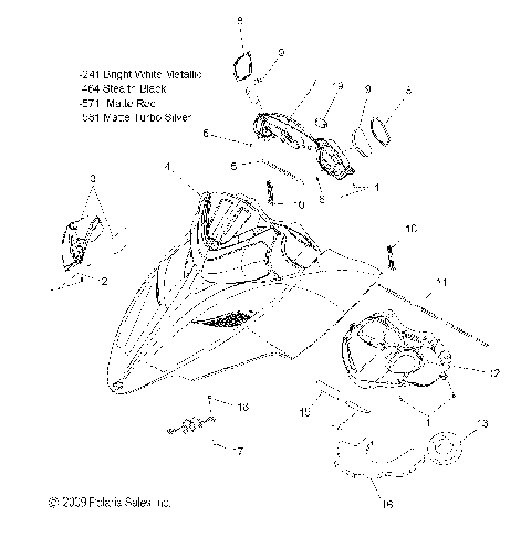 BODY, HOOD ASM. - S10PP8 ALL OPTIONS (49SNOWHOOD10800DRGN)