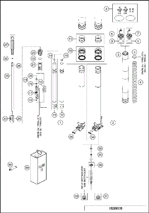 FRONT FORK DISASSEMBLED