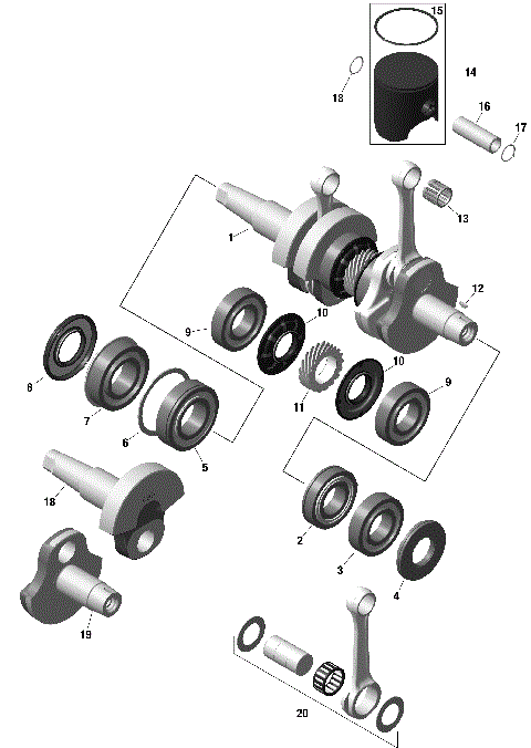 01- ROTAX - Crankshaft and Pistons