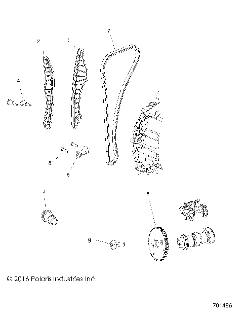 ENGINE, CAM CHAIN and SPROCKET - R21RM250A1 (701496)