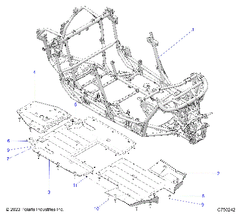 CHASSIS, MAIN FRAME AND SKID PLATES - Z25S4D92AA/AL/BA/BF/AF/BL (C750242)