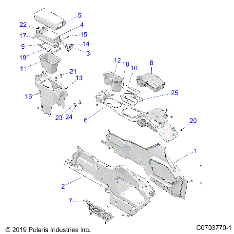 BODY, CENTER CONSOLE - Z21RAU92AN/BN (C0703770-1)