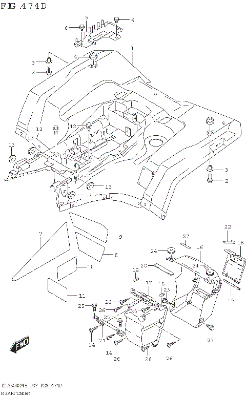 REAR FENDER (LT-A500XP:(P03,P33))