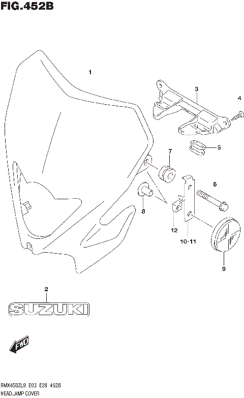 HEADLAMP COVER (RMX450ZL9 E28)
