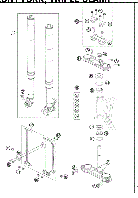 FRONT FORK,TRIPLECLAMP 
