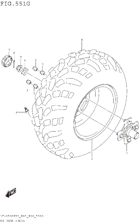 RH REAR WHEEL (LT-A500XPZM2 P03)