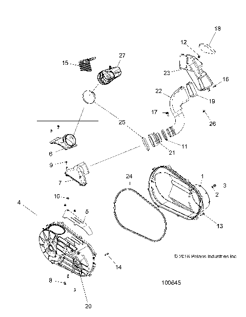 DRIVE TRAIN, CLUTCH COVER AND DUCTING - A18DCE87BB (100645)