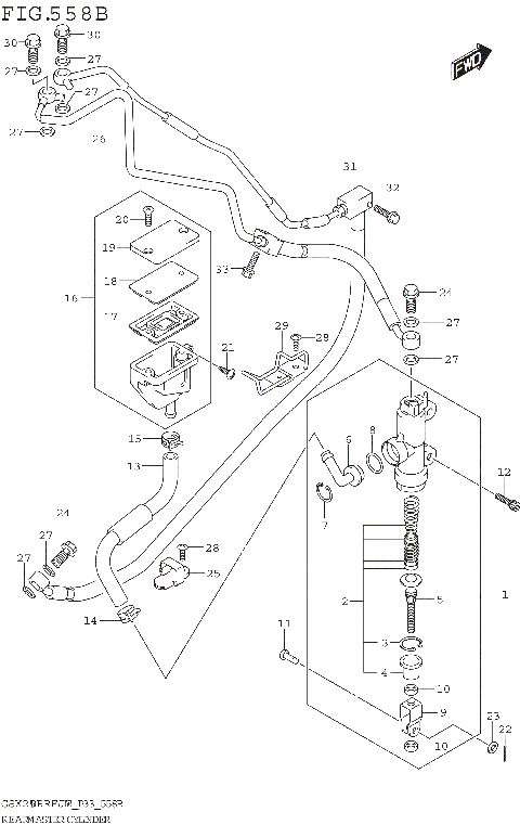 REAR MASTER CYLINDER (GSX250RRLJ:M2:P33)