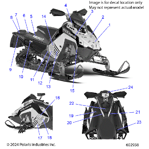 BODY, DECAL, DARK CHERRY SIDE PANEL W/BLK ACCENT - S25TLC8MS/8ME (602852)