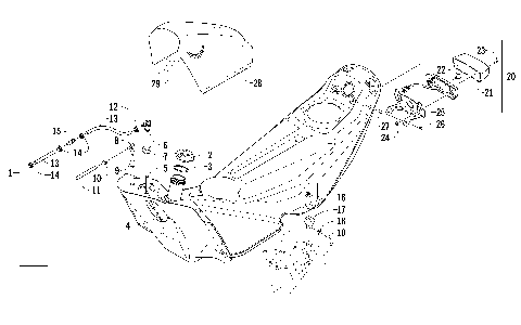 GAS TANK AND TAILLIGHT ASSEMBLY [99880]