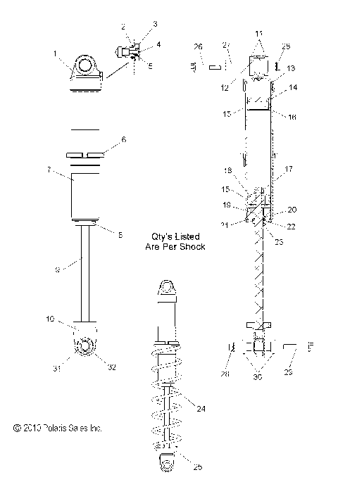 SUSPENSION, SHOCK, IFS (7043429) - S12CG8/CH8 ALL OPTIONS (49SNOWSHOCKIFS7043429)