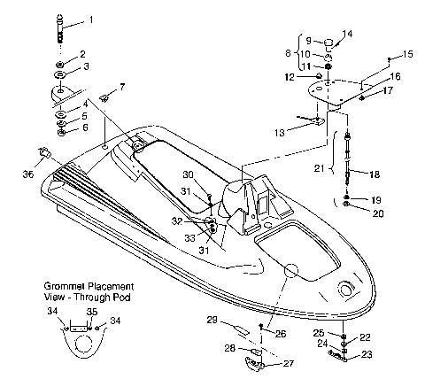 HULL and BODY SLX 780 B964287 and  Intl. SLX 780 I964287 (4937443744A006)