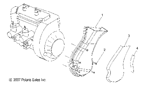 ENGINE, BLOWER HOUSING, FAN DUCT - S09NJ5BSF (49SNOWFANDUCT08FLEET)