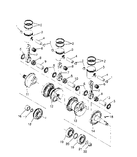 CRANKSHAFT & PISTON  SL 650 B954058 (4930483048B014)