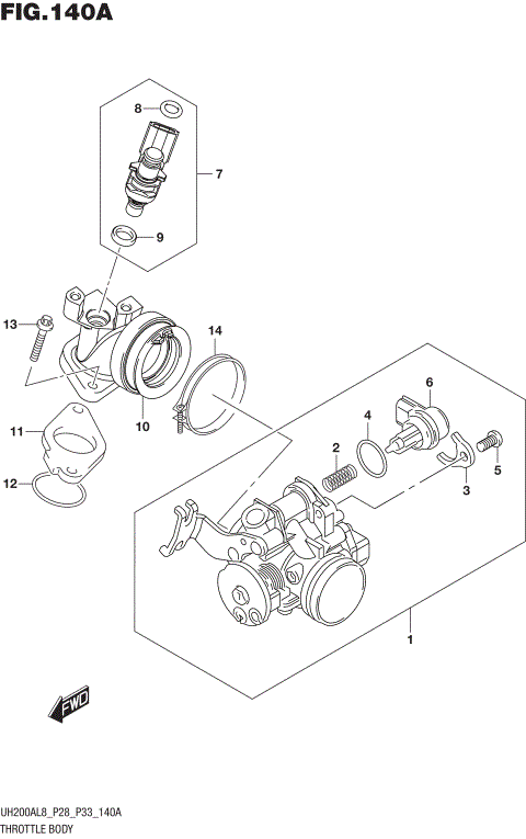 THROTTLE BODY (UH200AL8 P28)