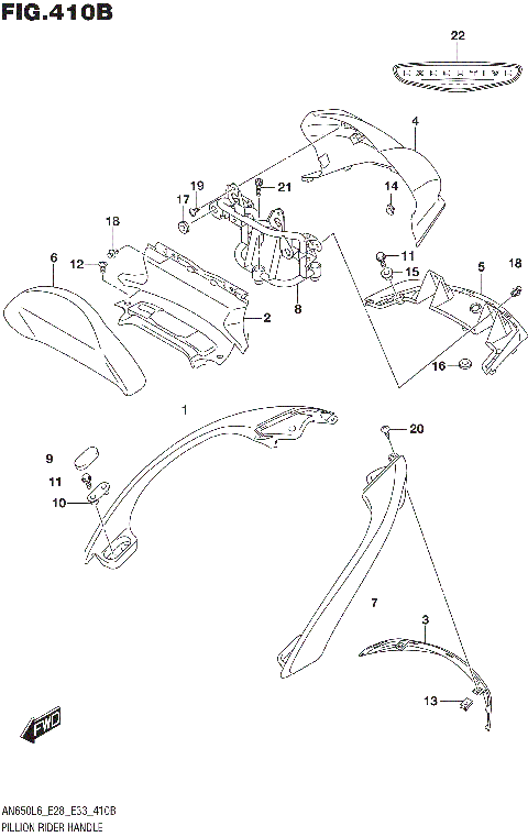 PILLION RIDER HANDLE (AN650ZL6 E28)