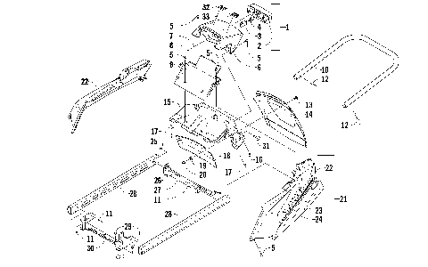 REAR BUMPER, RACK RAIL, SNOWFLAP, AND TAILLIGHT ASSEMBLY [90250]