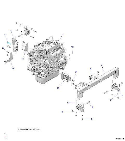 ENGINE, MOUNTING & LONG BLOCK - R25RRED4JA (C730038-1)