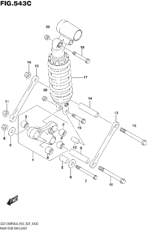 REAR CUSHION LEVER (GSX1300RAL6 E33)