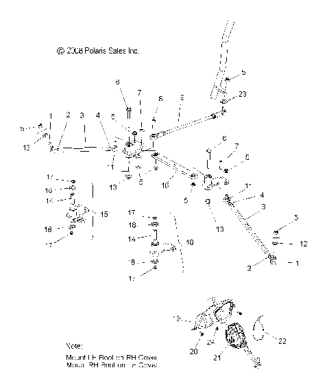 STEERING, LOWER and TIE RODS - S12PB6HSA/HSL/HEA (49SNOWSTEERINGLWR09800SHIFT)