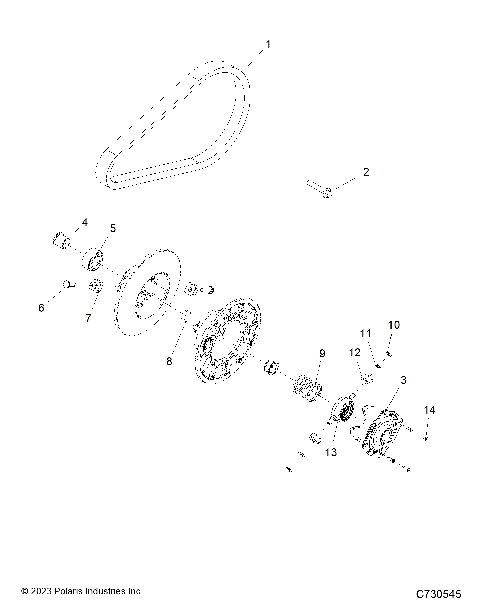 DRIVE TRAIN, SECONDARY CLUTCH - G25GME99 (C730545)