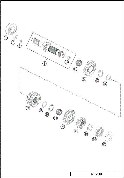 TRANSMISSION I - MAIN SHAFT