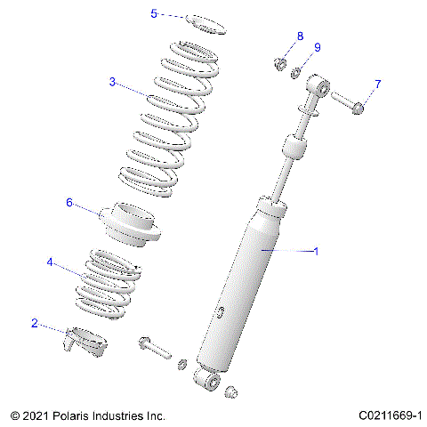 SUSPENSION, SHOCK, REAR - A24SLZ95AH (C0211669-1)