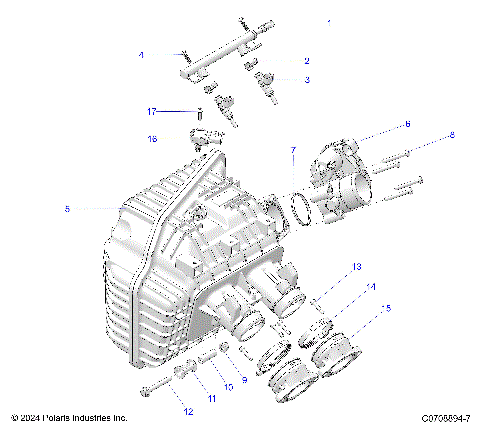 ENGINE, INTAKE MANIFOLD, THROTTLE BODY, FUEL RAIL