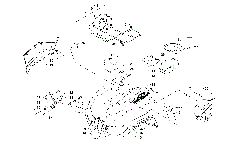 FRONT RACK, BODY PANEL, AND HEADLIGHT ASSEMBLIES [99802]