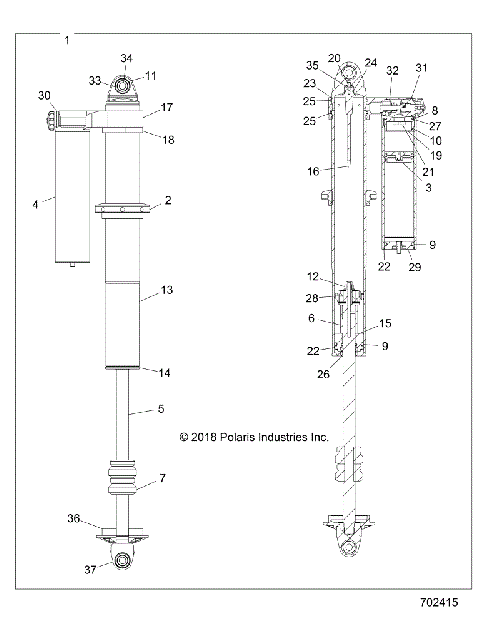 SUSPENSION, REAR SHOCK INTERNALS - Z18VFE99NK (702415)