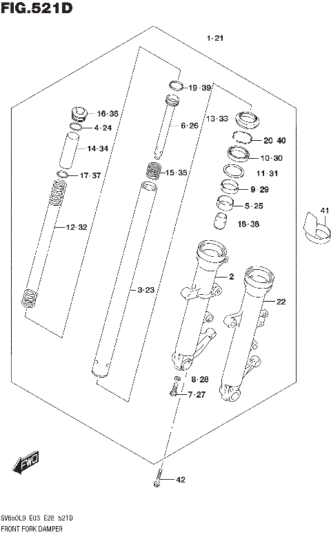 FRONT FORK DAMPER (SV650AL9 E33)