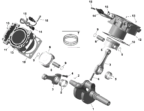 01- ROTAX - Crankshaft, Pistons and Cylinder