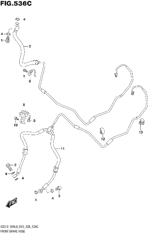 FRONT BRAKE HOSE (GSX-S1000AL8 E28)