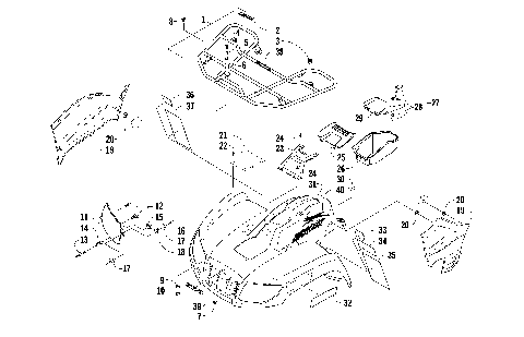 FRONT RACK, BODY PANEL, AND HEADLIGHT ASSEMBLIES [90998]