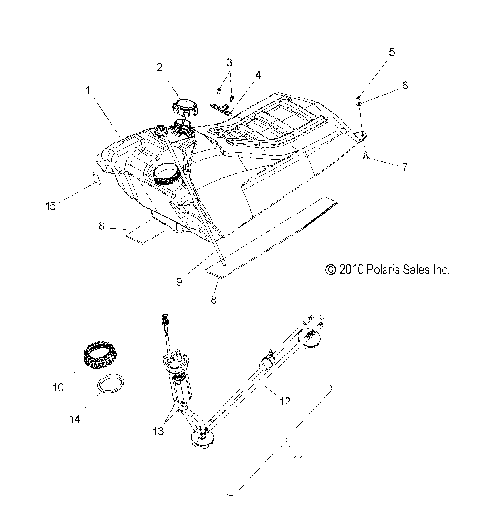 FUEL SYSTEM, FUEL TANK ASM. - S12CL8/CW8 ALL OPTIONS (49SNOWFUEL11800SB)