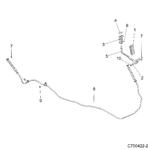 DRIVE TRAIN, SHIFT LEVER AND CABLE - D22P4ED4B4/FD4B4 (C700422-2)