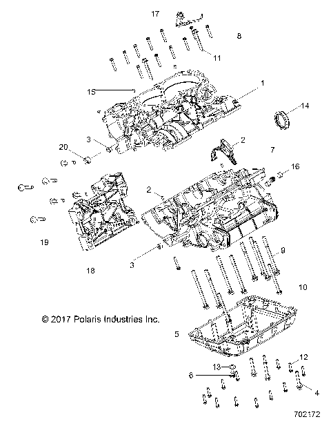 ENGINE, CRANKCASE  - R19RGE99F2/FF/SC2/SFF/PCF/PFF (702172)