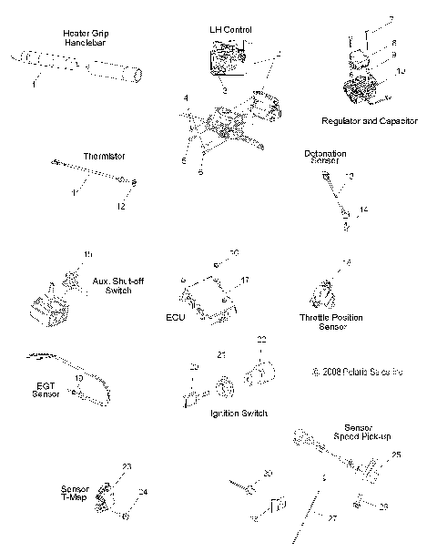 ELECTRICAL, SWITCHES, SENSORS and COMPONENTS - S09PK8ES (49SNOWELECT09800SHIFT)