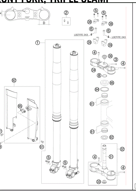FRONT FORK,TRIPLECLAMP 